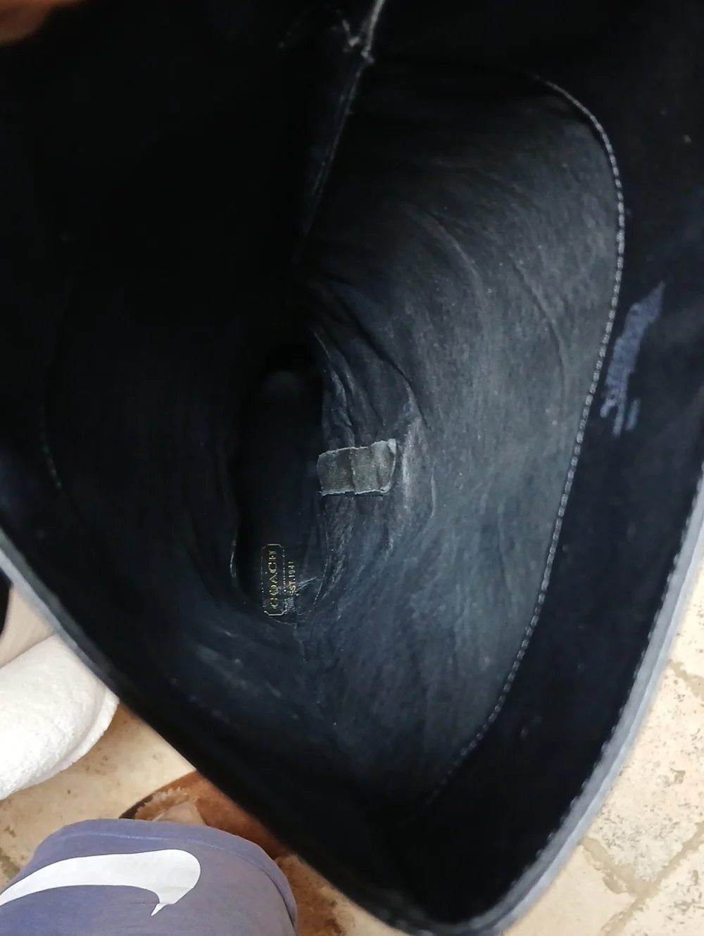 Coach Adair Tall Wedge Black Leather Boots,  Buckles Details Size 10B